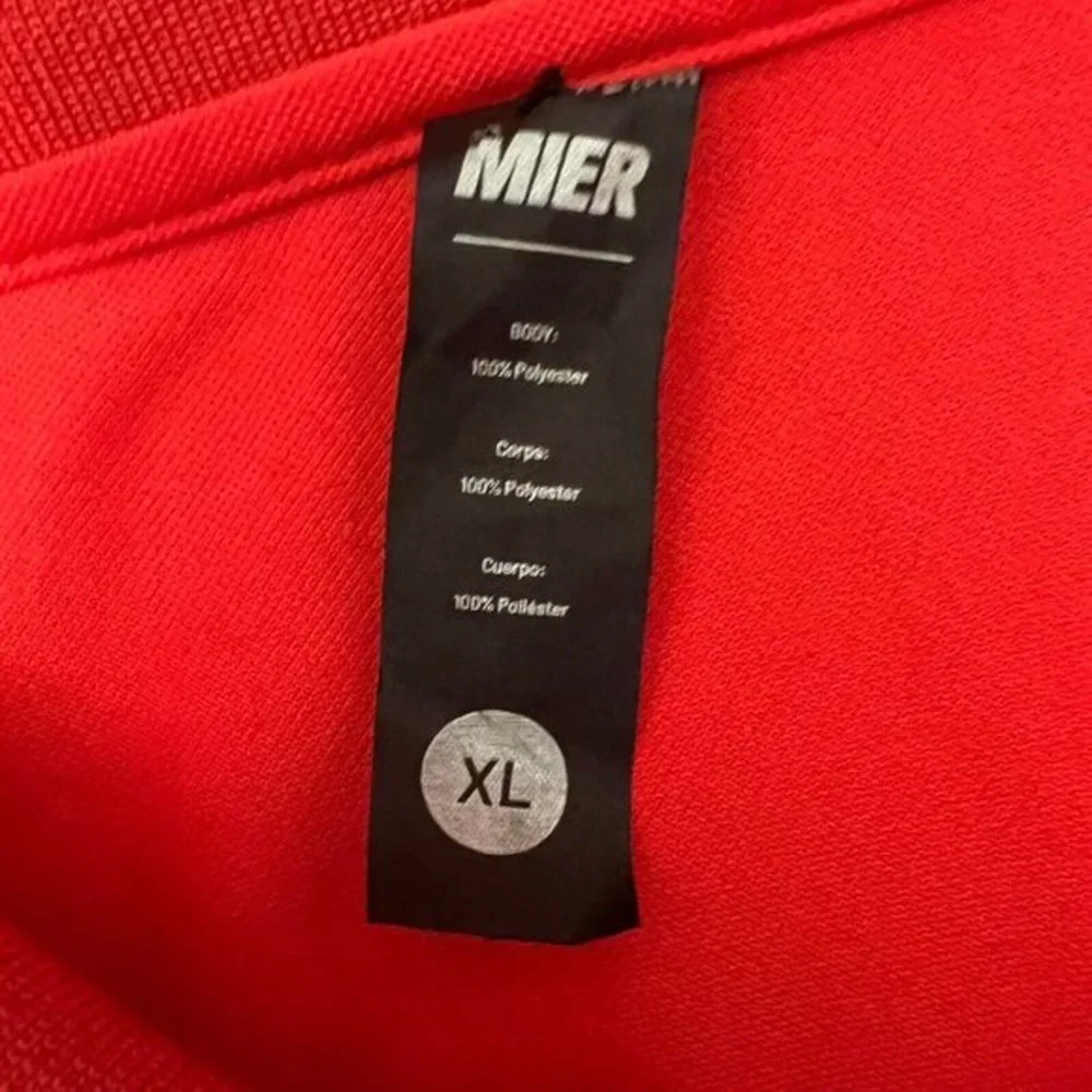 MIER Polo‎ Shirt Men's Size XL Red Long Sleeve Collared 100% Polyester